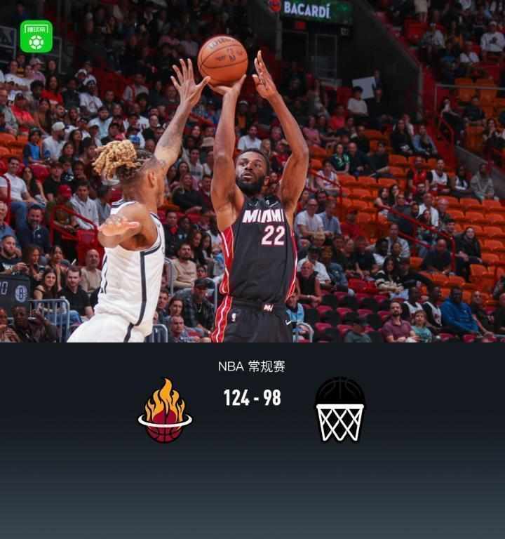  热火强势碾压篮网；阿德巴约全面爆发送对手九连败。 体育新闻