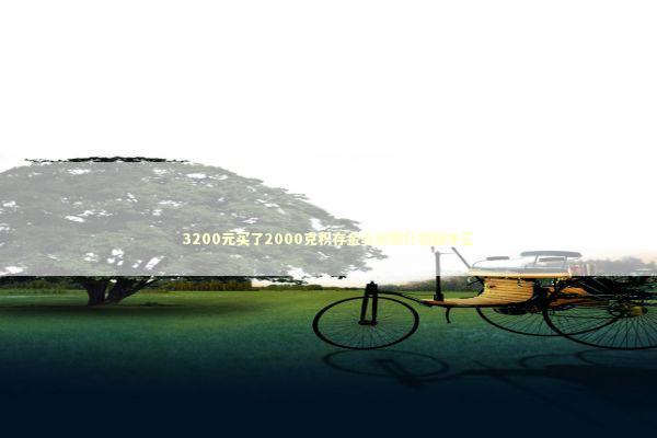3200元买了2000克积存金北京银行扣回冲正 新闻