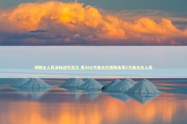 伊朗无人机消耗战引关注 用400万美元拦截弹击落2万美元无人机 新闻