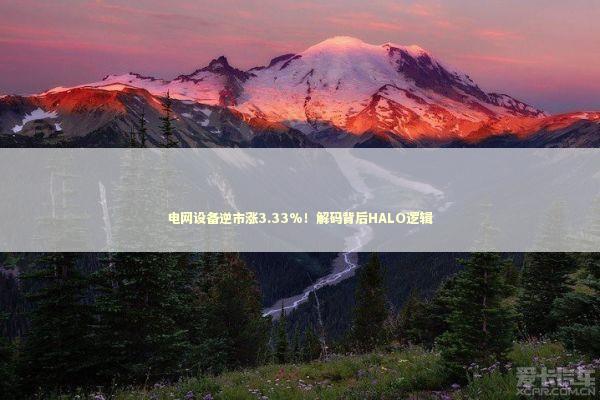 电网设备逆市涨3.33%！解码背后HALO逻辑 新闻